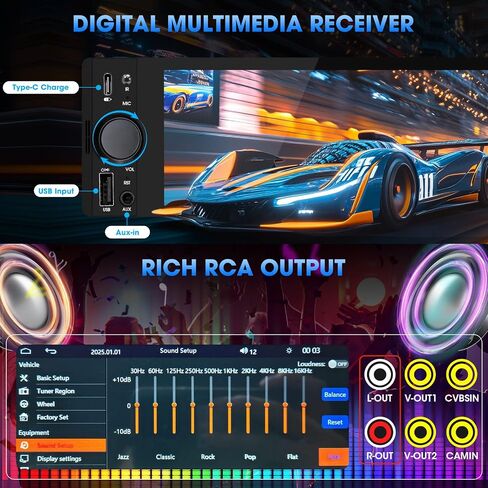 Single Din CarPlay Stereo: Android Auto Touchscreen Radio for Classic Cars in Kuwait