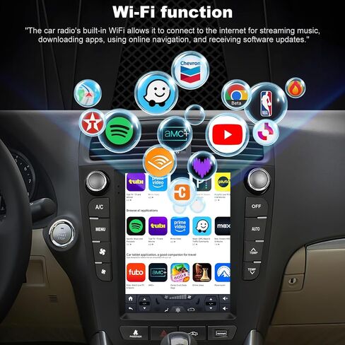 4+64G Upgrade 5GWifi Car Radio for Lexus IS250 IS300 IS350 2006-2012, Car Audio 9.7Inch Touch Screen Stereo Replacement Tesla Style, Wireless Carplay Android Auto Back up Camera GPS SWC FM Bluetooth in Kuwait