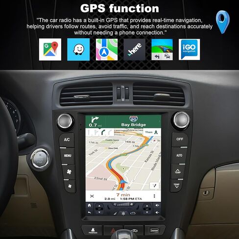 4+64G Upgrade 5GWifi Car Radio for Lexus IS250 IS300 IS350 2006-2012, Car Audio 9.7Inch Touch Screen Stereo Replacement Tesla Style, Wireless Carplay Android Auto Back up Camera GPS SWC FM Bluetooth in Kuwait