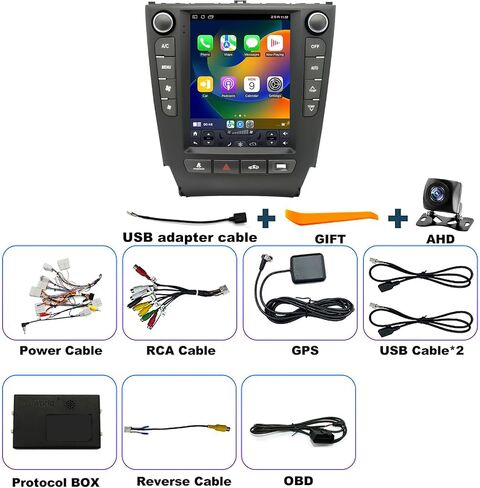 4+64G Upgrade 5GWifi Car Radio for Lexus IS250 IS300 IS350 2006-2012, Car Audio 9.7Inch Touch Screen Stereo Replacement Tesla Style, Wireless Carplay Android Auto Back up Camera GPS SWC FM Bluetooth in Kuwait