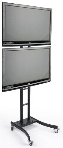 Displays2go Mobile TV Stand for Floor, Dual Monitor Mount in Kuwait