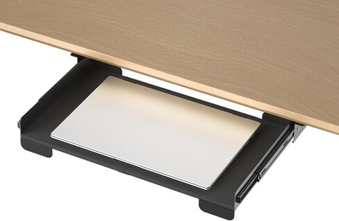 20 Inch Under Desk Mounted Sliding Loptop Drawer, Desktop Extension Pull-Out Laptop Tray for Office Desk, Extra Storage Organizer for Sit Stand Workstation in Kuwait