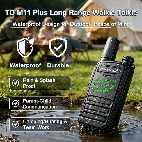 TIDRADIO TD-M11 Plus Walkie Talkies Long Range, Waterproof/Dustproof,AI Noise Reduction,Web Bluetooth Programming,NOAA,VOX/Hand-Free,22CH,for Hunting,Camping,Emergency Use,Two-Way Radios,2Pack in Saudi Arabia