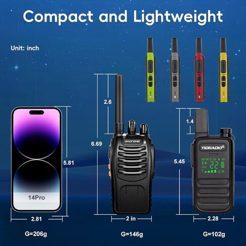 TIDRADIO TD-M11 Plus Walkie Talkies Long Range, Waterproof/Dustproof,AI Noise Reduction,Web Bluetooth Programming,NOAA,VOX/Hand-Free,22CH,for Hunting,Camping,Emergency Use,Two-Way Radios,2Pack in Saudi Arabia