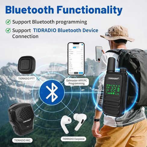 TIDRADIO TD-M11 Plus Walkie Talkies Long Range, Waterproof/Dustproof,AI Noise Reduction,Web Bluetooth Programming,NOAA,VOX/Hand-Free,22CH,for Hunting,Camping,Emergency Use,Two-Way Radios,2Pack in Saudi Arabia