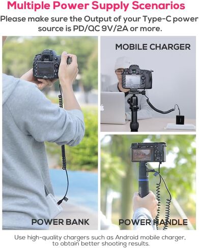 EN-EL15 Dummy Battery AC Power Adapter Continuous Power Supply Kit by Type-C PD/QC Power for Nikon Z5 Z6 Z7 Z8 D610 D750 D800 D810 D850 D7500 D7200 D7100 in Kuwait