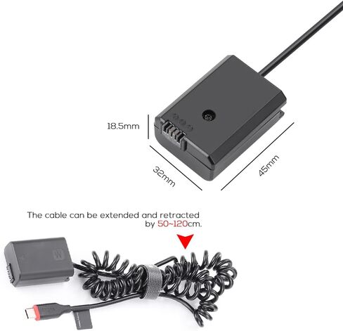 EN-EL15 Dummy Battery AC Power Adapter Continuous Power Supply Kit by Type-C PD/QC Power for Nikon Z5 Z6 Z7 Z8 D610 D750 D800 D810 D850 D7500 D7200 D7100 in Kuwait