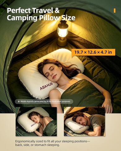 Abahub Ultralight Inflatable Camping Pillow with Memory Foam in Kuwait