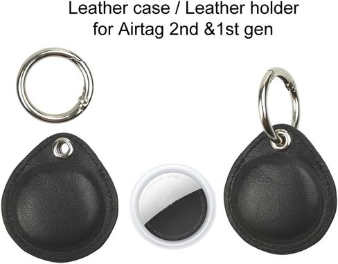 Leather Case for AirTag 2nd & 1st Gen with Keychain, 2PCS AirTag holder Leather Key Ring. in Kuwait