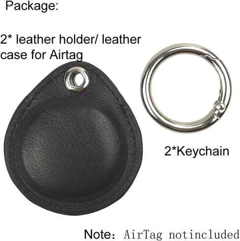 Leather Case for AirTag 2nd & 1st Gen with Keychain, 2PCS AirTag holder Leather Key Ring. in Kuwait