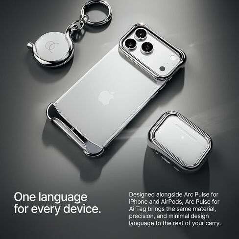Arc Pulse Tracker Holder Compatible with Apple AirTag – Premium Aerospace-Grade Aluminium Case, Minimal Open Design, Anti-Scratch Protective Holder, Lightweight Keychain & Bag Accessory in Kuwait