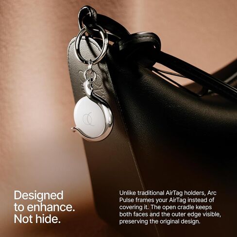 Arc Pulse Tracker Holder Compatible with Apple AirTag – Premium Aerospace-Grade Aluminium Case, Minimal Open Design, Anti-Scratch Protective Holder, Lightweight Keychain & Bag Accessory in Kuwait
