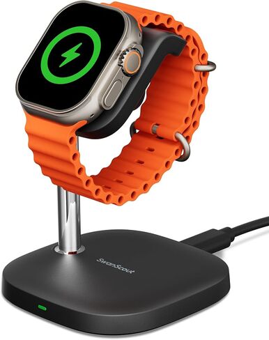 5W Fast Charging Charger Stand for Apple Watch, SwanScout Charger for Apple Watch 11/10/9/8/7/6/5/4/3, Ultra 3/Ultra 2/Ultra, for iWatch SE 3/SE 2, SwanScout 505A (Black) in Saudi Arabia