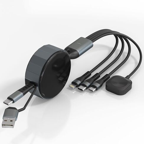 4 in 1 Retractable Multi Charging Cable with iWatch Charger Cord in Kuwait