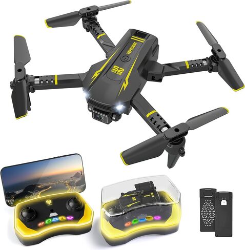 AVIALOGIC Mini Drone with Camera for Kids,RC Helicopter FPV RC Quadcopter with 1080P HD Live Video Camera,Altitude Hold,Gravity Control,2 Batteries,Birthday and Xmas Gifts Toys for Boys Girls,Silver in Kuwait