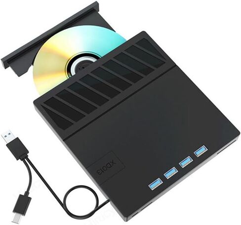 USB 3.0 Type-C Multiplication External Blu-Ray Optical Drive CD/DVD/BD -/+RW Player Burner Writer Reader for Laptop PC in Kuwait