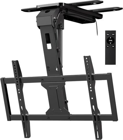 Motorized Ceiling TV Mount Flip Down with Remote for 37-75‘’ TVs, Black in Kuwait