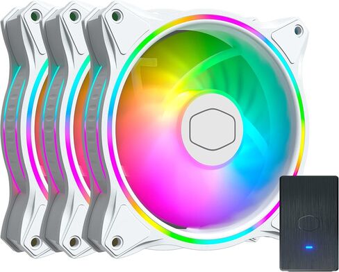 Cooler Master MasterFan MF140 Halo Fan, Duo-Ring ARGB Customizable Lighting, 140mm PWM Static Pressure, ARGB Header Extender for PC Case, Liquid and Air Cooler (MFL-B4DN-15NPA-R1) in Kuwait