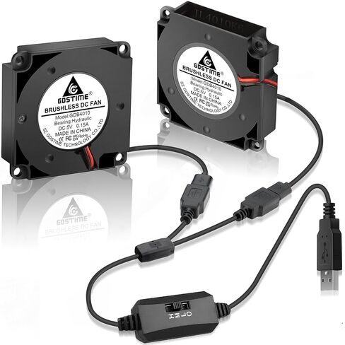 GDSTIME 40mm USB Blower Fan with 3 Speed Control, DC 5V Powered, 2-Pack in Saudi Arabia