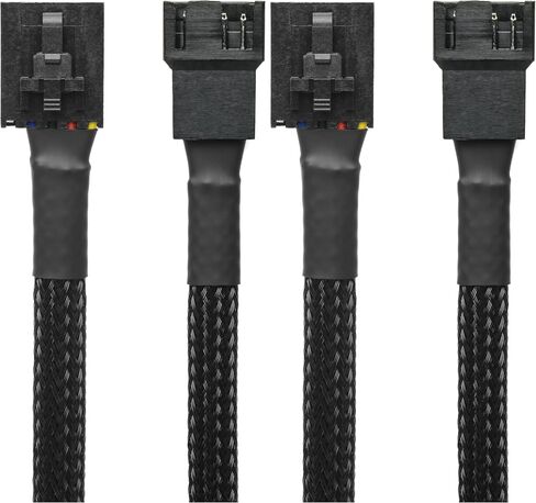 CRJ 5-Pin PWM PC Fan Adapter Cable for Dell Motherboards - 6-inch (15cm), Black Sleeved - Connect Standard 4-Pin Computer Fans to Dell Latching 5-Pin Fan Headers in Kuwait