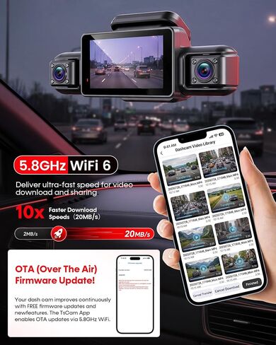 HUPEJOS 4K 360° View Dash Cam Front and Rear, 4 Channel Camera for Cars in Kuwait