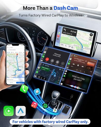 OTTOCAST Dash Camera for Cars, Wireless CarPlay, Factory Screen Playback in Kuwait