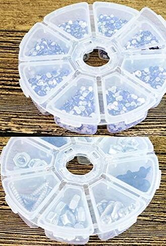 10Pcs 8 Compartments Plastic Clear Round Shaped Container Box Organizer Storage Display Case for Jewelry, Bead, Gem, Craft, Sewing,Fishing Baits Small Accessories Case in Kuwait