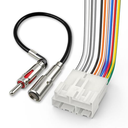 Radio Wiring Harness with Antenna Adapter Compatible with Select 1989–2002 Chevy GMC Buick Cadillac Vehicles, Plug and Play Wiring Harness for Car Stereo Aftermarket Installation in Kuwait