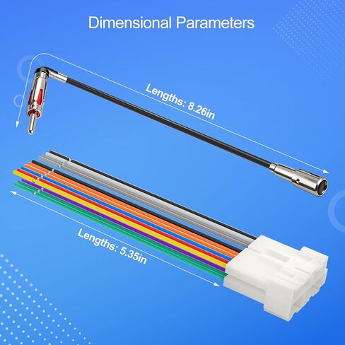 Radio Wiring Harness with Antenna Adapter Compatible with Select 1989–2002 Chevy GMC Buick Cadillac Vehicles, Plug and Play Wiring Harness for Car Stereo Aftermarket Installation in Kuwait
