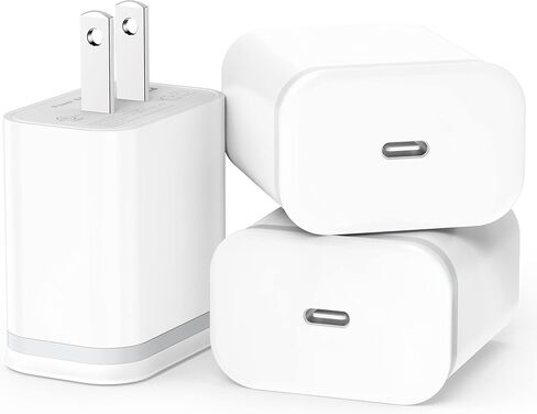 USB C Charger Block, for iPhone 17 Fast Charging 20W Box Type-C Plug 3-Pack in Kuwait