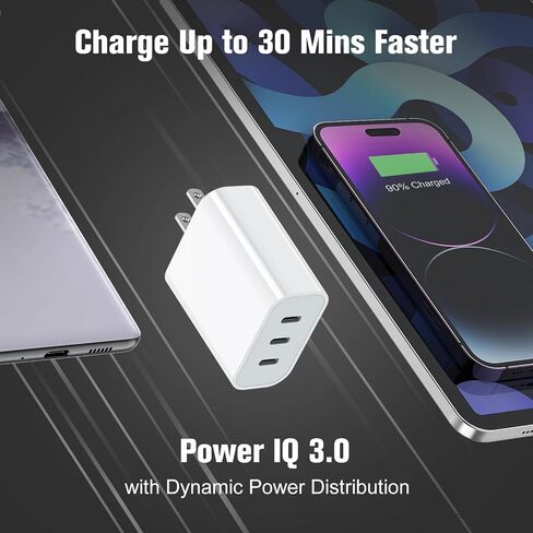 USB C Charger Block, Amoner 35W 3-Port PD Fast Charger for iPhone 17/16/15 in Kuwait