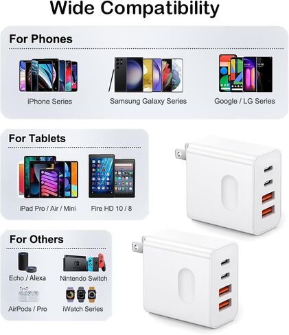 4-Port 40W Fast Charging Block Compatible with iPhone 17e/17Air/16e in Kuwait