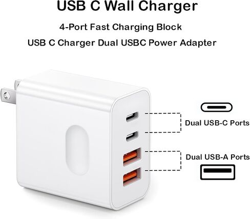 4-Port 40W Fast Charging Block Compatible with iPhone 17e/17Air/16e in Kuwait