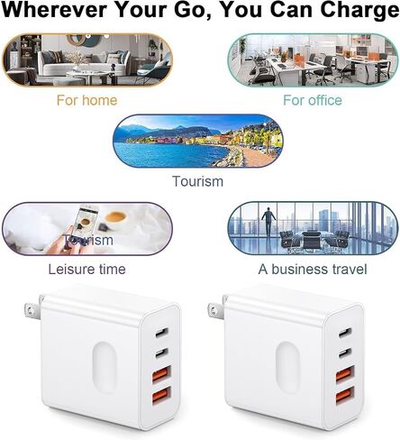 4-Port 40W Fast Charging Block Compatible with iPhone 17e/17Air/16e in Kuwait