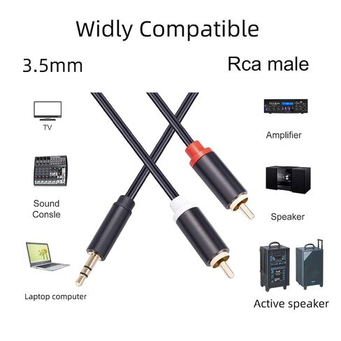 Vthahaby 3.5mm to RCA Cable, 6.6 FT, 1/8 Aux Male to Dual RCA Male in Kuwait