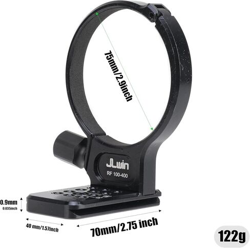 Metal Tripod Collar Adapter Ring for Canon RF 100-400mm F/5.6-8 is USM Lens,Built-in Arca Swiss Dovetail Quick Release Plate and Multiple 1/4"-20 and 3/8"-16 Mounting for Tripod in Kuwait