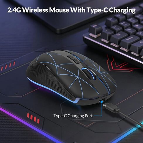 Rii Wireless Mouse with USB Nano Receiver,Rechargeable for Office Gaming in Kuwait