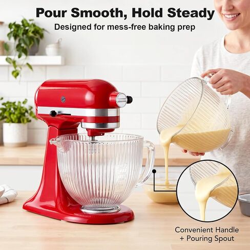 Glass Mixing Bowl for KitchenAid, Fits 4.5-5 Quart Tilt-Head Stand Mixers in Kuwait