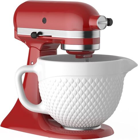 GVODE White Ceramic Mixer Bowl for KitchenAid Stand Mixer, 5 Qt Tilt-Head in Kuwait