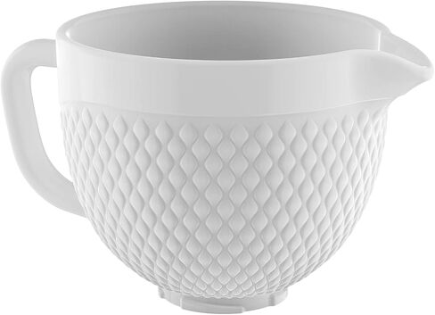 GVODE White Ceramic Mixer Bowl for KitchenAid Stand Mixer, 5 Qt Tilt-Head in Kuwait