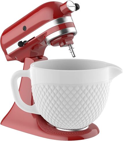 GVODE White Ceramic Mixer Bowl for KitchenAid Stand Mixer, 5 Qt Tilt-Head in Kuwait