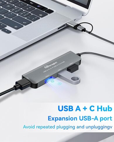 USB hub Splitter for Laptop,USB hub 1to4,USB 3.0 Splitter USB c hub,3.0 HUB Port Expander (USB 3.0 HUB-Silver) in Kuwait
