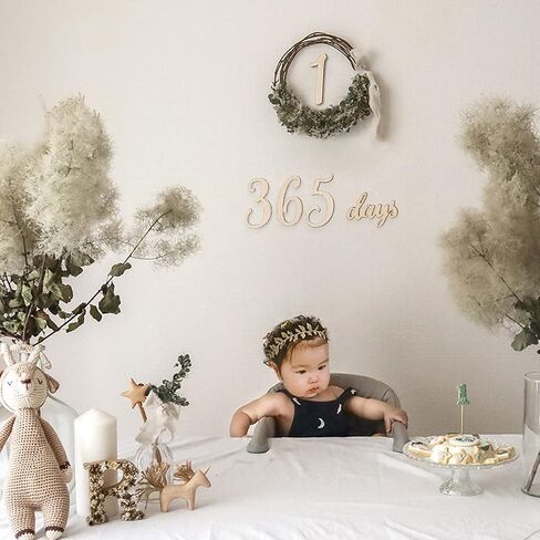 19pcs Baby Milestone Numbers Wooden Milestones Newborn Photography Prop Wooden Milestone Monthly Card in Kuwait
