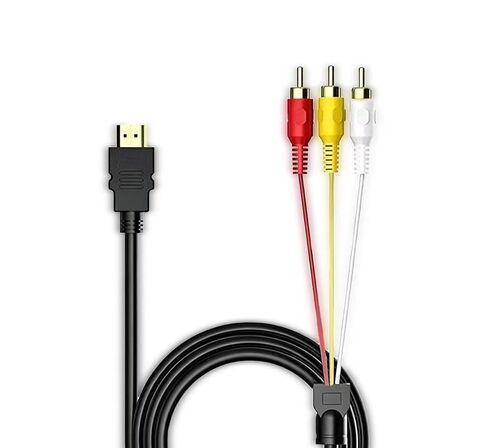 Replacement HDMI to RCA Cable, HDMI Male to 3-RCA Video and Audio AV Adapter Cable, no Signal Conversion Function, Compatible with TV, HDTV, DVD (5FT) in Kuwait