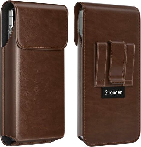 Magnetic Closure Holster for Galaxy S26 Ultra, S25 Ultra, S24 Ultra, S23 Ultra, S22 Ultra, S21 Ultra, S20 Ultra - Leather Belt Case Premium Pouch (Fits Slim/Regular Case) (Black, X-Large) in Kuwait