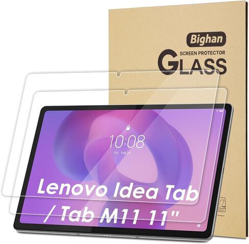 Bighan 2 Pack Screen Protector Compatible with Lenovo Idea Tab/Lenovo Tab M11 11", 9H Hardness Tempered Glass Film Clear Anti-Bubble Full Coverage foil in Kuwait