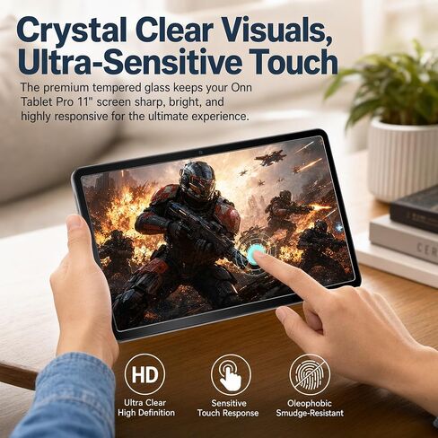 Bighan Screen Protector Compatible with Onn 11" Tablet Pro 2024 Model, Tempered Glass Film Replacement for Onn 11 inch in Kuwait