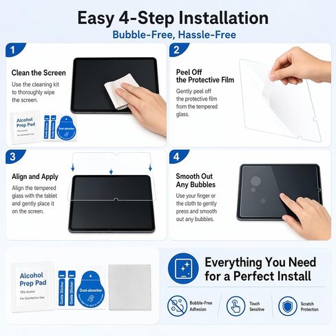 Bighan Screen Protector Compatible with Onn 11" Tablet Pro 2024 Model, Tempered Glass Film Replacement for Onn 11 inch in Kuwait
