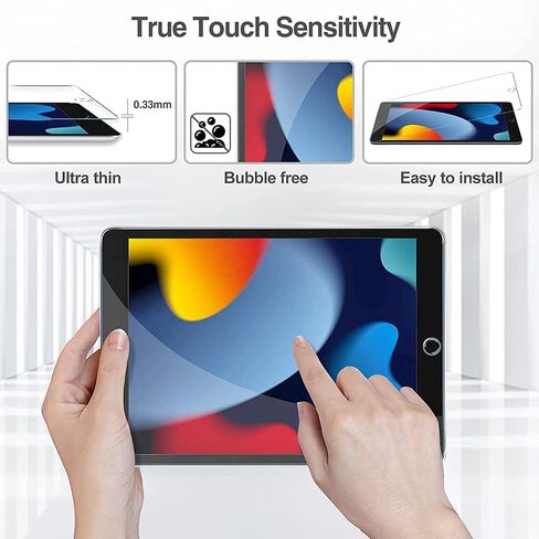 XZC 2 Pack Screen Protector for iPad 9th 8th 7th Generation 10.2 Inch, Tempered Glass Film for iPad 9 8 7 (2021/2020/2019), Case Friendly, Apple Pencil Compatible, High Response in Kuwait