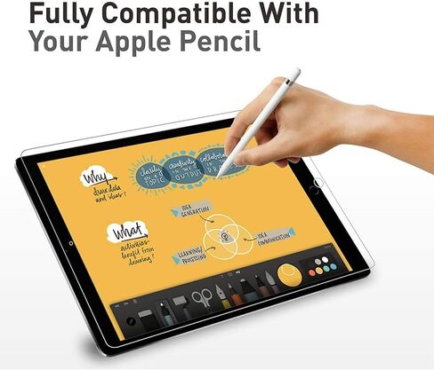 XZC 2 Pack Screen Protector for iPad 9th 8th 7th Generation 10.2 Inch, Tempered Glass Film for iPad 9 8 7 (2021/2020/2019), Case Friendly, Apple Pencil Compatible, High Response in Kuwait